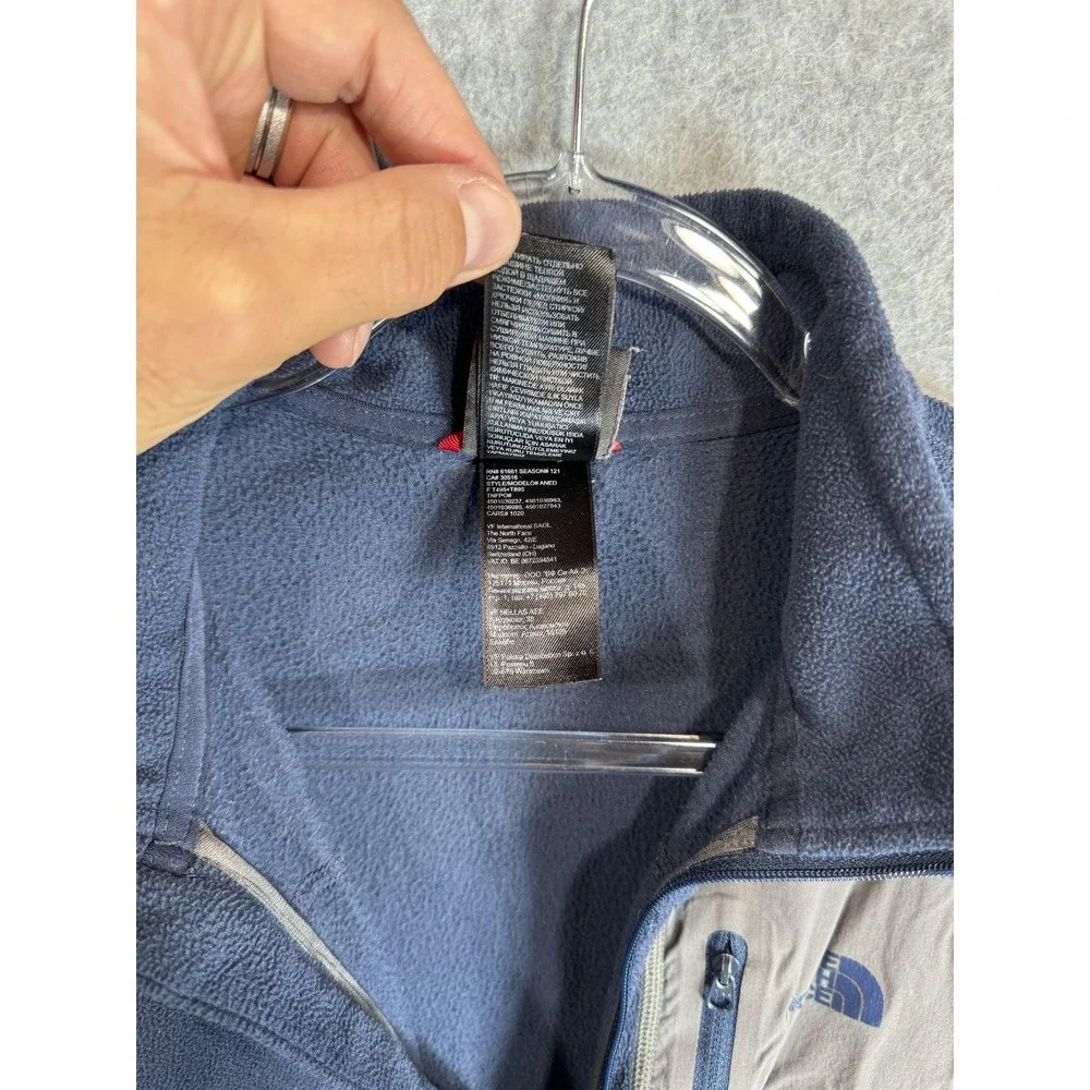 North Face Pullover Mens Medium Blue Gray Fleece Outdoor‎ Half Zip Jacket Hiking